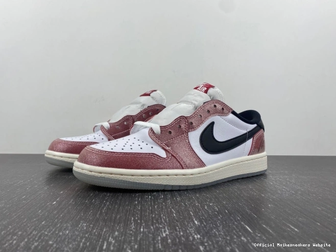 Official Maikesneakers FN0432-017 1 ROOM AIR LOW OG BLACK' X 'RED TROPHY JORDAN 0818